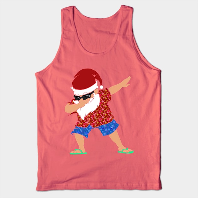 'Dabbing Santa in Hawaiian' Hilarous Santa Gift Tank Top by ourwackyhome